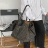 Baldes retro leopardo bolsa de ombro mulheres grandes capacidade de bolsa de moda feminino bolsa de viagem bolsa de rua de viagens bolsa estudantil bolsa