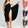 Basic Casual Dresses 2023 Plus Size Summer Beach Sexy Womens Pure Color Sling Wrap Skirt Bikini Cover Up Skirt Apron Beach Dress 240419