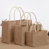 Borse 10pcs Wholesale vintage Women Linen Tote Shopper Pulses grande borsa per la spesa a manico per top portatile