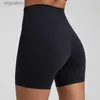 Kvinnors jeans höga midja spandex kvinnors cykling leggings 5 ​​tum sömlös front sport fitness gymträning och yogaleggings yq240419