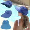 1 st. Women Wide rand dubbelzijds Visor Hat Sun Protectio Anti-UV Summern Hats Flexibele Baseball Cap Travel Beach Cap 240419