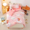 3PCS Cartoon Cotton Crib Kit Baby Coral Polare Zestaw pościeli zawiera poduszkę złoża łóżka bez wypełniacza CP11 240417