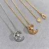 S925 Silver 18K Gold Diamond Designer Pendant Collier pour femmes Luxury Brand Shing Crystal Stone Colliers de tour de cou court