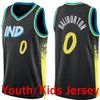 Mens Kid Youth Tyrese Haliburton Basketball Jersey Pascal Siakam Jersey Black White 2023 2024 Городской Джерси 0 43