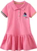 Kindermeisjes Katoen met lange mouw Casual cartoon Sticker gestreepte trui jurk