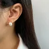 Pendientes de tachuelas Orsa Joyas 925 Sterling Silver 9 mm Pearl para mujeres 14k Gold Simple Simple Freshwater Eardrops Jewellry GPE40