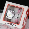 2024 new childrens gift watch female middle school student cartoon electronic watch bracelet 3piece set boxed factory spot wholesale