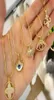 Devil039S Eyes Pendant Necklace Evil Eye Jewelry Charm Pendants Four Leaf Gold Chain Fashion Accessories Whole9558772