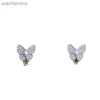 Women Grade Grade VanCelfe Oryginalne projektanty kolczyki diamentowe kolczyki motylowe Słodka pełna biżuteria motyla z logo