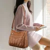 Totes Soft Leather Women Bag Designer Ladies Handväska Purses 2024 Luxury Female Shoulder Large Capacity Crossbody Bags Sac