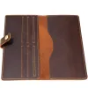 Wallets Sf054 Cow Leather Men Boy Long Bifold Wallets Vintage Male Purse Function Brown Genuine Leather Men Wallet with Card Holders