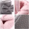 Baby Anklecovered Boots Cute Bowknot Warm Lining Winter Infant First Walking Shoes for Girls Soft Cotton Sole Likes 240415