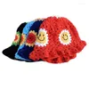 Chapeaux à bord large Unisexe Crochet Bucket Hat Ladies Fisherman de sports extérieurs pour femmes décontractées