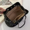 Totes Sequin Bucket Cylinder Phone Bag Satchels Women Fashion Chain Decor Hangbag Luxury Designer Small Shoulder Crossbody