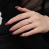 Bröllopsringar mångsidiga 18K guldpläterade 925 Sterling Silver 7 * 7mm High Carbon Diamond Gemstone Wedding Engagement Ring 240419