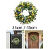 Flores decorativas decoração pendurada Porta da frente coroa elegante ornamento flor artificial para varanda de festa casa de casamento em casa