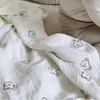Decken Bobotcnunu Ins geborene Baby Decke Koreanisch Bären Stickereien Kinder schlafen Baumwollbettwäsche Accessoires