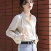 Shop Huage Brother Love Silk Shirt Womens Long Sleeved Spring Dress Professional Design Sense Striped Light Luxury Top