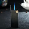 Mini Wheel Authropwroping Direct Punch Blue Flame Without Gas Metal Flame Flame Flame Adjustable Outdoor Portable Creative Lighters Gift