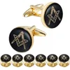 Freemason Masonic manschettknappar och tuxedo -studs som är set för men presentförpackade män smycken eller tillbehör frimurer gåvor för män. 240412