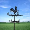 Rooster Cock Wheervane Silhouette Art Black Metal Chicke Wind Veles Outdoor Decoration