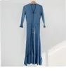 402 XL 2024 Milan Runway Dress Spring Summer Long Sleeve V Neck Kint Kirt Womens Dress Fashion High Quality Qiahe