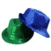 12 cores homens mulheres chapéu de jazz lantejous decorados de dança de dança de festas de festas de férias 240419