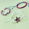 Очарование браслетов американского дня независимости Дня независимости Персонализированная мода MTI Слоистый флаг США Пять заостренных звезд