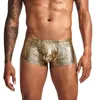 Underpants Jodimitty Herren Sexy Boxer Haut Leder Unterwäsche Männer krottellose Shorts Low Taille Männlich Ropa Interieur