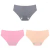 Panties de femmes 3 pc / ensemble Sexe glacée Silk Sous-vêtements féminins Solid Solid Solid Briefs pour les femmes Lingerie douce adaptée à la peau