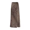 Jupes Lady maxi jupe léopard imprimer haute queue de poisson taille pour les femmes élégant fêtard de longueur de sol avec fermeture à glissière