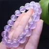 Pulseiras de link 12 mm de lavanda natural de ametista de quartzo reiki cura de joias de jóias de moda para mulheres 1pcs