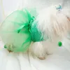 Dog Apparel Clothes Summer Pets Dress Thin Pet Skirts Green Cute Cool Breathable Clothing For Small Medium Dogs