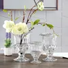 Vasen Kristallglasblüten Vase Set transparent dicke runde hydroponische Hochzeitshäuser Dekor Mini Retro klar für Blumen