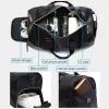 Bolsas Cosyde Male Leather Travel Bag Large Sapatos Independentes Armazenamento Big Fiess Bolsa Bolsa Bolsa Lagem Bolsa de ombro Preto