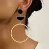 Autres boucles d'oreilles Round Jewelry for Women Trend exquis Fashion Design Unique Exagate Temperament Gold Color Party Gifts RG0034 240419