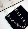 Autumnwinter Korean version classic style pearl sweater chain long gold and silver double layer statement necklace woman6407915