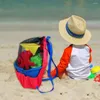 Sacs de rangement Enfants nageant Sac de plage sèche Sac de plage pliable Mesh DrawString Pocket Toys Panier