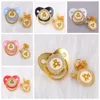 Pacifiers# Bling الفاخرة Rhinestone Baby Pacifier جميلة الدب الذهبي الدب الجديد سيليكون تقويم الأسنان