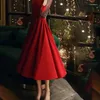 Abiti casual Autunno Donne rosso Sexy Natale party O Neck Black Elegante Nappet Mini Dress Club indossare Natale