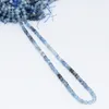 Gemystones en vrac Natural Dark and Light Aquamarine avec des perles rondes à facettes à facette noire 4 mm Couleur sélectionnée