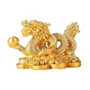 Figurines décoratives 1pcs chinois chinois Profious Dragon Figurine Résine Golden Sculpture Feng Shui Gift For Friends Office Decoration Home