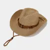 Berets 2024 Blendle Stylish Western Cowboy Hat Kobiet Kobiety Letnie festiwale i podróż Travel Cow Boy