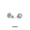 Ashabell Fashion Unisex Moissanite S925 Pełne diamentowe kolczyki europejskie i amerykańskie hip -hopowe srebro