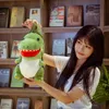 Fashion Creative 3D Dinosaur Backpack Cute Animal Cartoon Plush Dinosaurs Bag para crianças Presentes de menino 240407