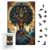 3D Puzzles Colorful Tree Wooden Puzzle Uniquely Irregular Animal Shaped Wooden Jigsaw Puzzles Wooden Toys Christmas Gift With Beautiful 240419