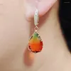 Dangle Ohrringe Mkopsz farbige Turmalin -Tropfenform Kristall für Frauen Mode Zirkon Ohrring Schmuck Luxusaccessoires Geschenke