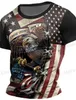 Мужские футболки 2024 Новый графический орл-американский флаг ретро винтажный мужской 3D-принцип