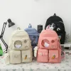Tassen 5 -delige set dames Koreaanse rugzak nieuwe Junior High School School Bag voor meisje ins High Capaciteit Back Pack Mochila Escolar