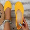 Casual Shoes 2024 Spring And Autumn Season Round Head Solid Color Light Mouth Outer Wear Candy Large Size Single Flat